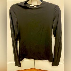The Row Lightly Used Patri Long-Sleeve Fitted Tee - Size Large in Black